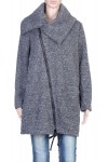 MANTEAU ZIPPE 2 POCHES GRIS P3018