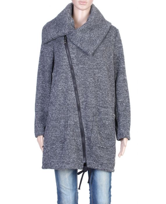 MANTEAU ZIPPE 2 POCHES GRIS P3018