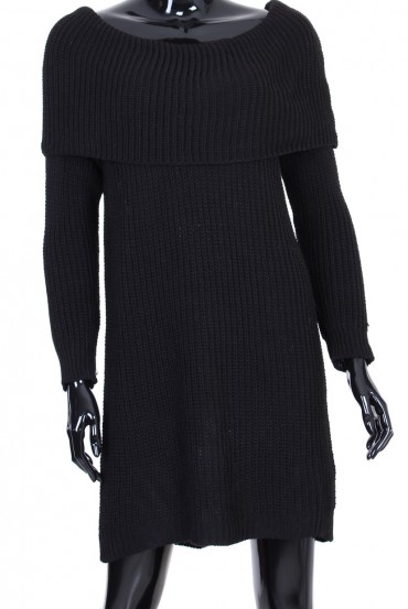 ROBE MAILLE NOIR P3022