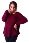 PULL MAILLE TORSADE BORDEAUX P3024