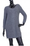 PULL TUNIQUE TORSADE GRIS P3027