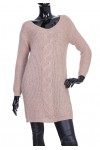 PULL TUNIQUE TORSADE BEIGE P3027