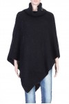 CAPE PONCHO MAILLE NOIR P3026