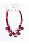 COLLIER + BOUCLES D'OREILLES 160034 ROUGE