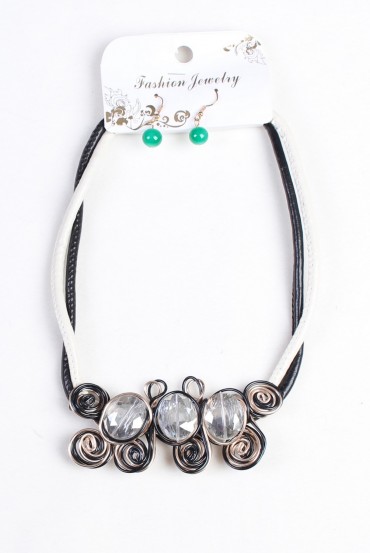 COLLAR + aretes 160033 BLANCO
