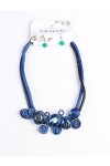 COLLIER + BOUCLES D'OREILLES 160033 BLEU