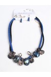 COLLIER + BOUCLES D'OREILLES 160034 BLEU