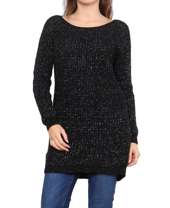 PULLOVER LUREX BLACK P3011