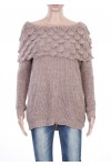 PULL MOHAIR COL TOMBANT BEIGE P3036