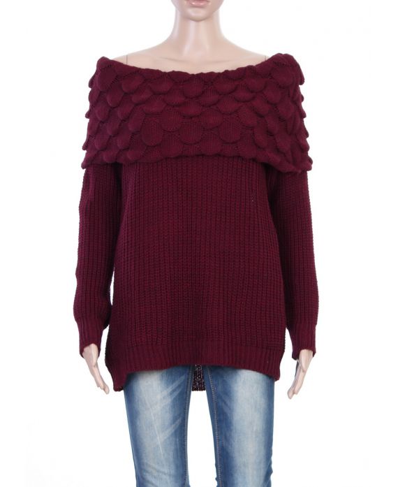 PULL MOHAIR BORDEAUX P3036