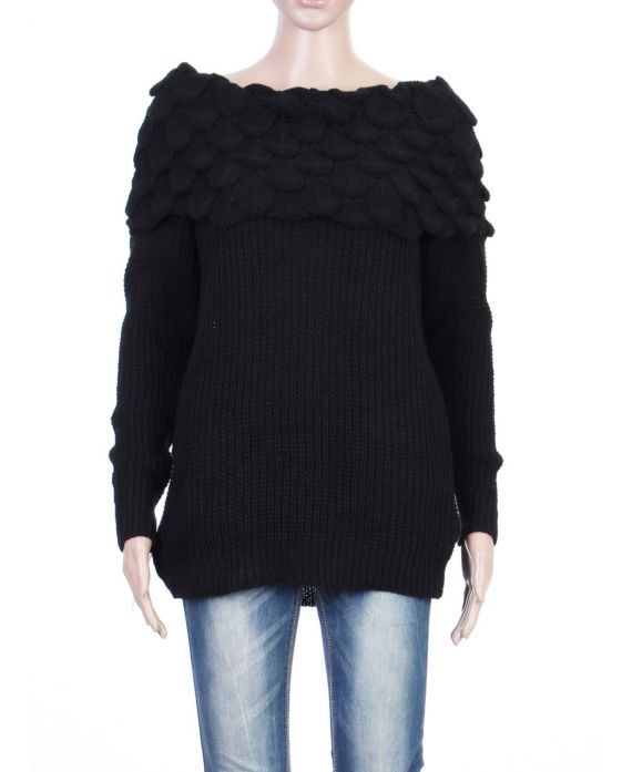 PULL MOHAIR BLACK P3036