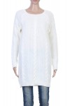 PULLOVER TUNIKA ZOPFMUSTER WEIß P3037