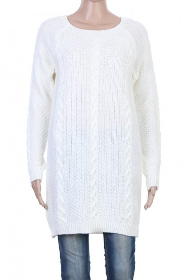 MAGLIONE TUNICA TWISTED BIANCO P3037