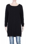 PULL TUNIQUE TORSADE NOIR P3037