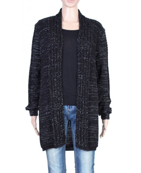 GILET MAILLE LUREX NOIR P3013