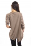 T-SHIRT STUDDED POCKETS TAUPE S7032