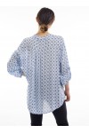 PRINTED TUNIC BOAT ANCHOR BLUE S7001