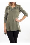 HOODED T-SHIRT MILITARY GREEN S7029