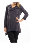 T-SHIRT mit KAPUZE-GRAU S7029