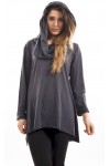 Con CAPPUCCIO T-SHIRT GRIGIO S7029
