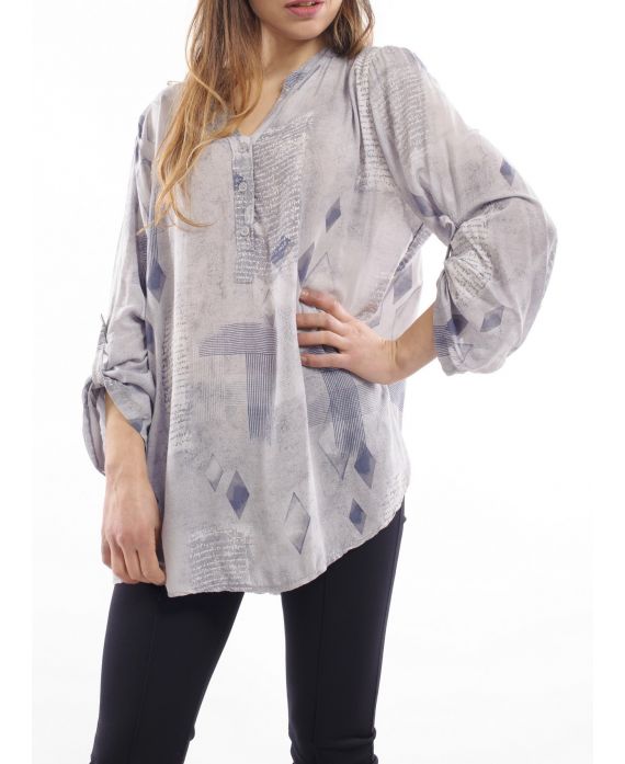 PRINTED TUNIC GREY S7013