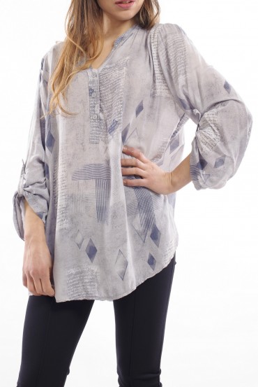 PRINTED TUNIC GREY S7013