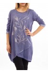 TUNIKA BLAU BEFLOCKUNG S7038