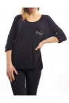 T-SHIRT ZAKKEN CLOUTEES ZWART S7032