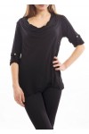 DRAPED T-SHIRT BLACK S7034