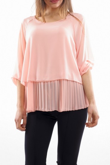 BLOUSE SUPERPOSEE ROSE S9021