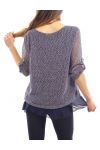 TUNIC MIX MATERIAL NAVY S7017