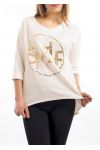 T-SHIRT CLOUTE SMILE BLANC S7010