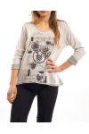 T-SHIRT STRASS STRAR GREY S7028