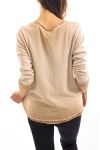 T-SHIRT STRASS STRAR BEIGE S7028