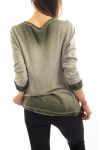 T-SHIRT STRASS STRAR GREEN MILITARY S7028