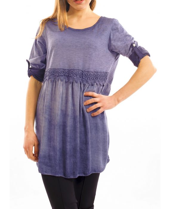 TUNIKA DELAVEE SPITZE BLAU, DUNKEL, S7041