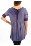 TUNIQUE DELAVEE DENTELLE BLEU FONCE S7041