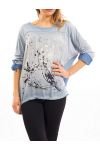 T-SHIRT bedrukken EFFECT DELAVE BLAUW S7039