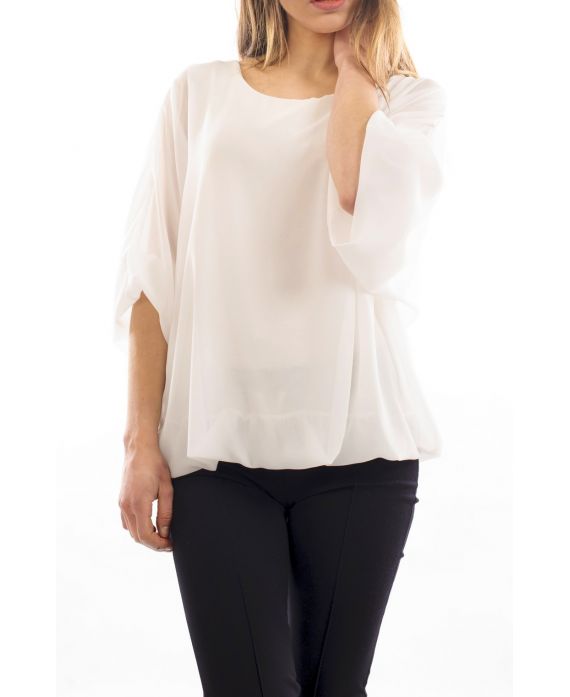 BLUSE CLOAKING DOUBLEE S9035 WEIß