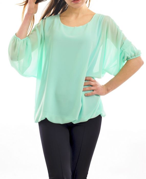BLUSE CLOAKING DOUBLEE S9035 GRÜN