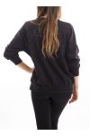 T-SHIRT HEART SEQUIN S7036 BLACK