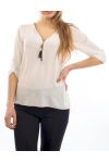 TOP ZIP WITH LACE S9040 WHITE