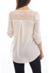 TOP CREMALLERAS en la ESPALDA de ENCAJE S9040 BLANCO
