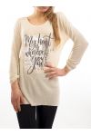 T-SHIRT GLÄNZEND METALISE S9042 BEIGE