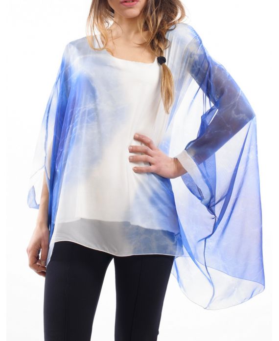 TUNIQUE VOILAGE S9043 BLEU