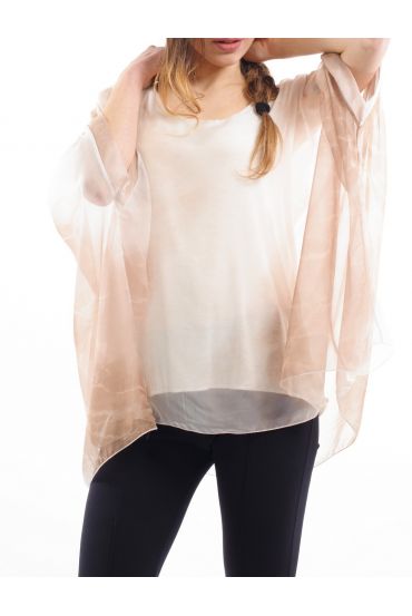 TUNIQUE VOILAGE S9043 TAUPE
