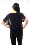 TOP ZIPPE VOILE C8508 NOIR