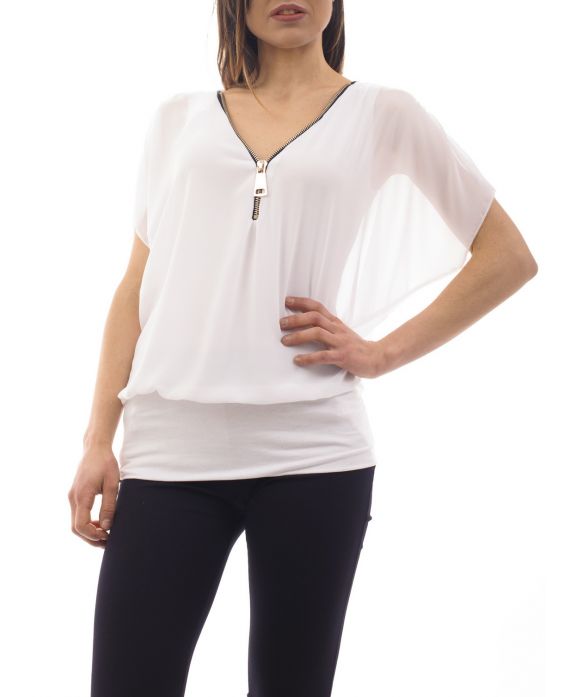 TOP CREMALLERAS de VELA C8508 BLANCO