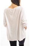T-SHIRT MIX MATERIAL S7027 WHITE