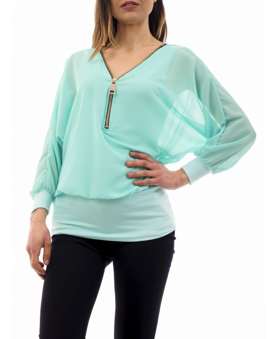 TOP CREMALLERAS S9053 VERDE PASTEL